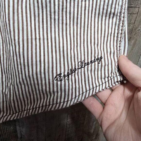 5/$25 English Laundry Vintage Y2K Brown and White Pinstripe Embroidered - Picture 8 of 10